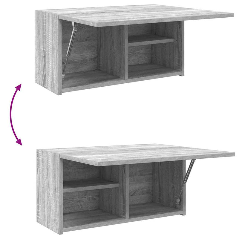 vidaXL szürke sonoma szerelt fa fali fürdőszobaszekrény 60x25x30 cm