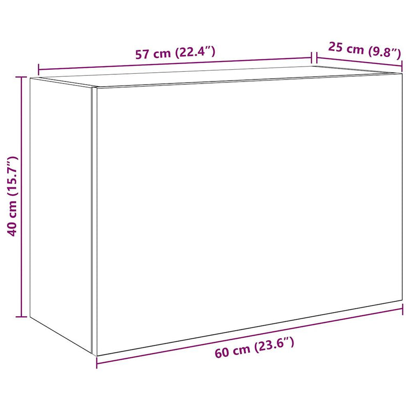 vidaXL fekete szerelt fa fali fürdőszobaszekrény 60x25x40 cm