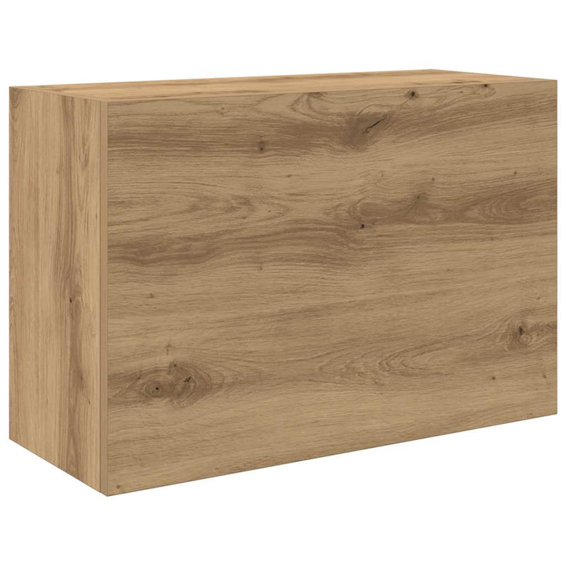 vidaXL kézműves tölgy szerelt fa fali fürdőszobaszekrény 60x25x40 cm