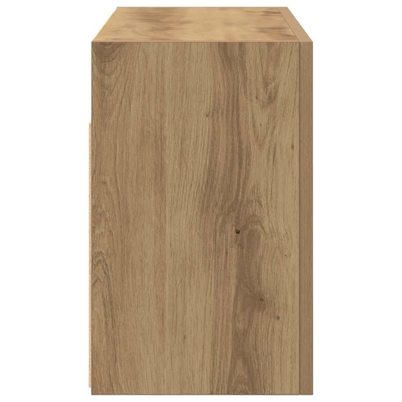 vidaXL kézműves tölgy szerelt fa fali fürdőszobaszekrény 60x25x40 cm
