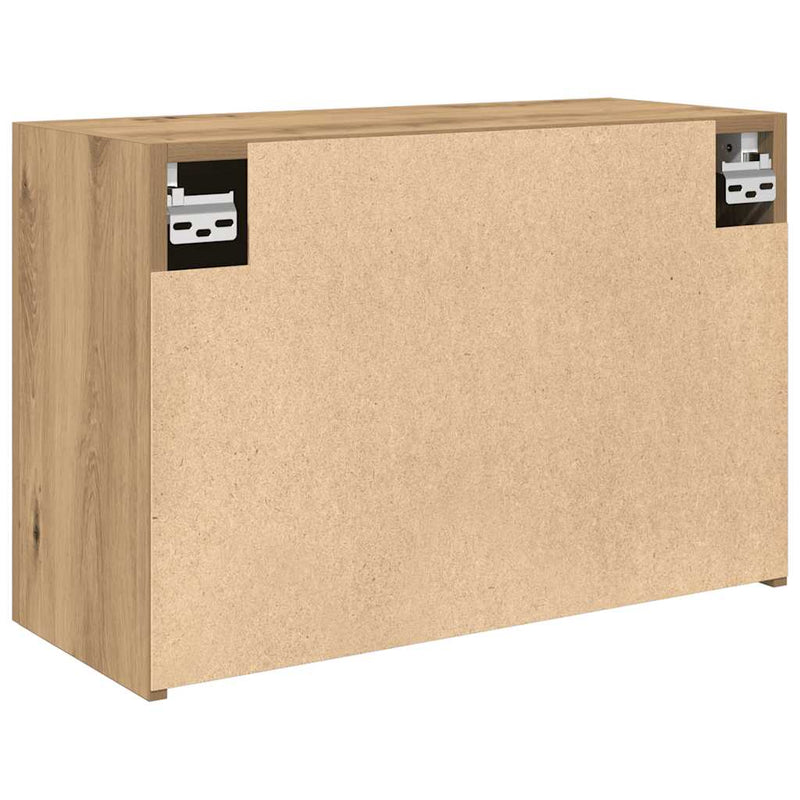 vidaXL kézműves tölgy szerelt fa fali fürdőszobaszekrény 60x25x40 cm