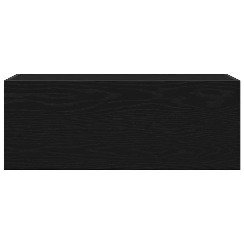vidaXL fekete szerelt fa fali fürdőszobaszekrény 80x25x30 cm