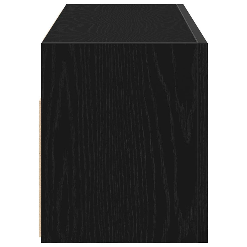 vidaXL fekete szerelt fa fali fürdőszobaszekrény 80x25x30 cm