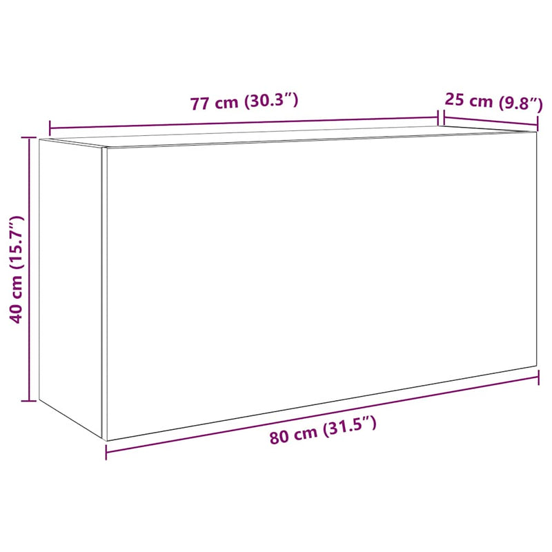 vidaXL fekete szerelt fa fali fürdőszobaszekrény 80x25x40 cm