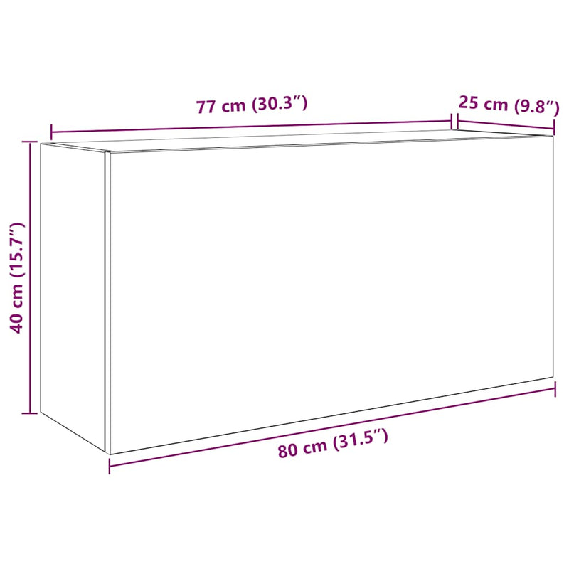 vidaXL betonszürke szerelt fa fali fürdőszobaszekrény 80 x 25 x 40 cm