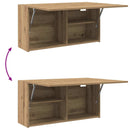 vidaXL kézműves tölgy szerelt fa fali fürdőszobaszekrény 80x25x40 cm