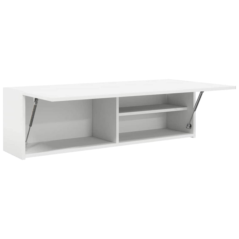 vidaXL fehér szerelt fa fali fürdőszobaszekrény 100x25x30 cm