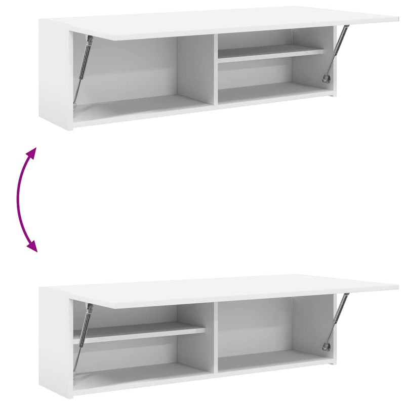 vidaXL fehér szerelt fa fali fürdőszobaszekrény 100x25x30 cm