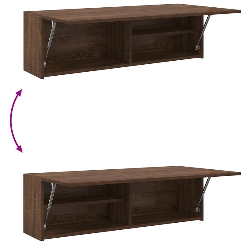 vidaXL barna tölgyszínű szerelt fa fali fürdőszobaszekrény 100x25x30cm