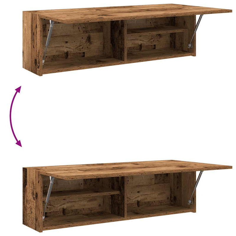 vidaXL antik fa színű szerelt fa fali fürdőszobaszekrény 100x25x30 cm