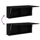 vidaXL fekete szerelt fa fali fürdőszobaszekrény 100 x 25 x 40 cm