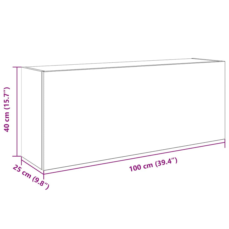 vidaXL fekete szerelt fa fali fürdőszobaszekrény 100 x 25 x 40 cm