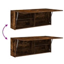 vidaXL füstös tölgyszínű szerelt fa fali fürdőszobaszekrény