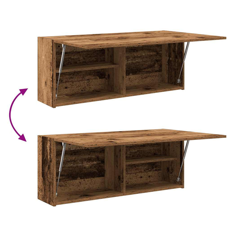 vidaXL antik fa színű szerelt fa fali fürdőszobaszekrény 100x25x40 cm