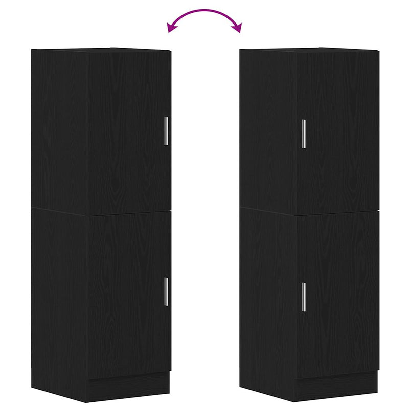 vidaXL fekete szerelt fa konyhaszekrény 38 x 41,5 x 131,5 cm