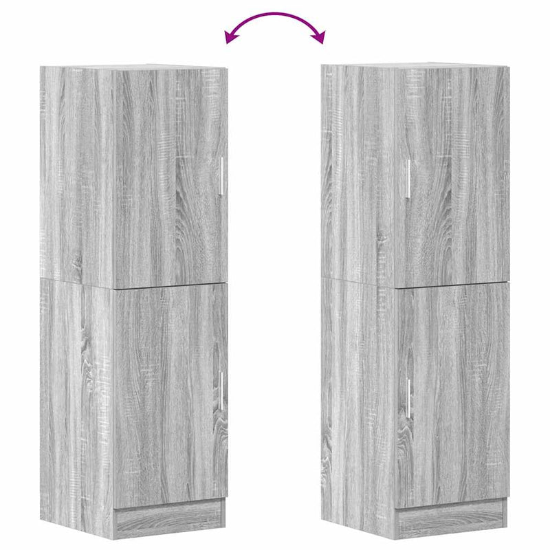 vidaXL szürke sonoma színű szerelt fa konyhaszekrény 38x41,5x131,5 cm