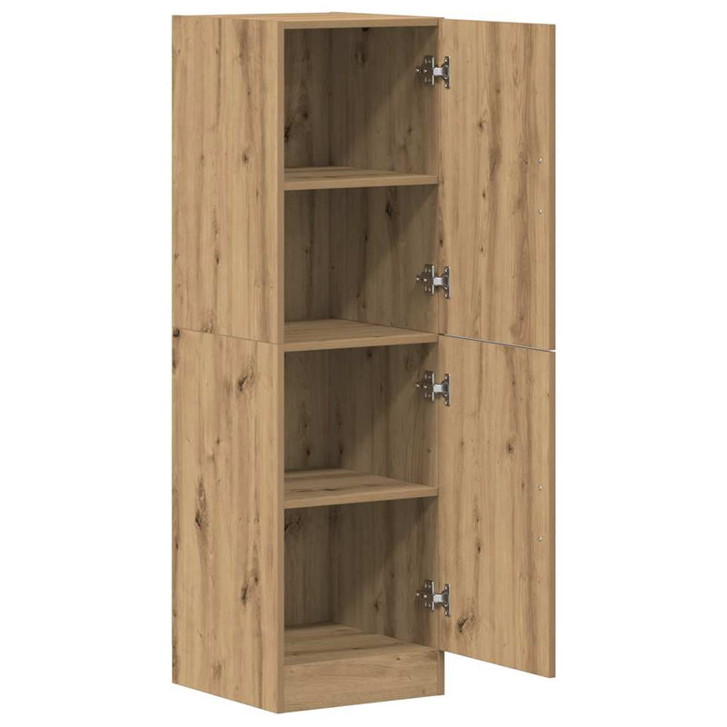 vidaXL kézműves tölgyszínű szerelt fa konyhaszekrény 38x41,5x131,5 cm
