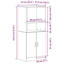 vidaXL fekete szerelt fa konyhaszekrény 57 x 41,5 x 131,5 cm