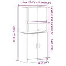 vidaXL betonszürke szerelt fa konyhaszekrény 57 x 41,5 x 131,5 cm