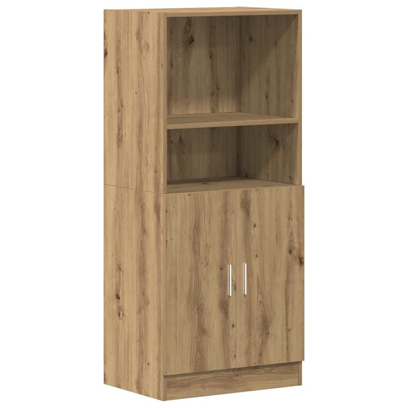 vidaXL kézműves tölgyszínű szerelt fa konyhaszekrény 57x41,5x131,5 cm