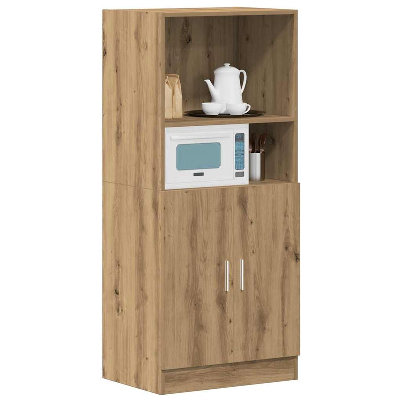 vidaXL kézműves tölgyszínű szerelt fa konyhaszekrény 57x41,5x131,5 cm
