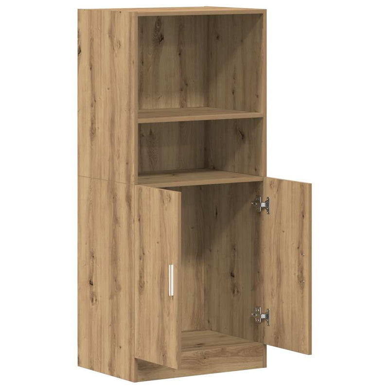 vidaXL kézműves tölgyszínű szerelt fa konyhaszekrény 57x41,5x131,5 cm