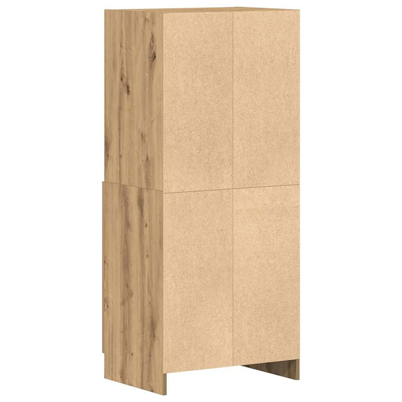 vidaXL kézműves tölgyszínű szerelt fa konyhaszekrény 57x41,5x131,5 cm
