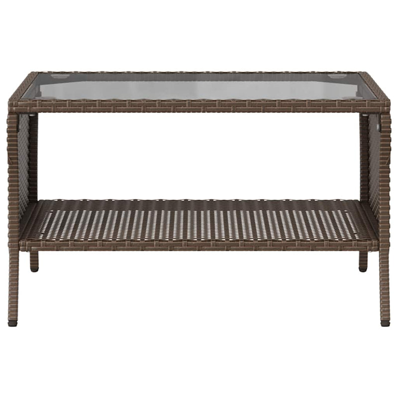 vidaXL 2 személyes barna polyrattan kerti kanapé asztallal&párnával