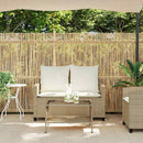 vidaXL 2 személyes bézs polyrattan kerti kanapé asztallal&párnával