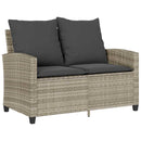 vidaXL 2 személyes polyrattan kerti kanapé asztallal&párnával