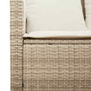 vidaXL 3 személyes bézs polyrattan kerti kanapé asztallal&párnával