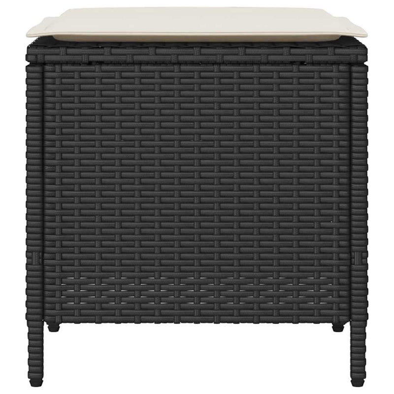 vidaXL 4 részes fekete polyrattan kerti ülőgarnitúra párnákkal