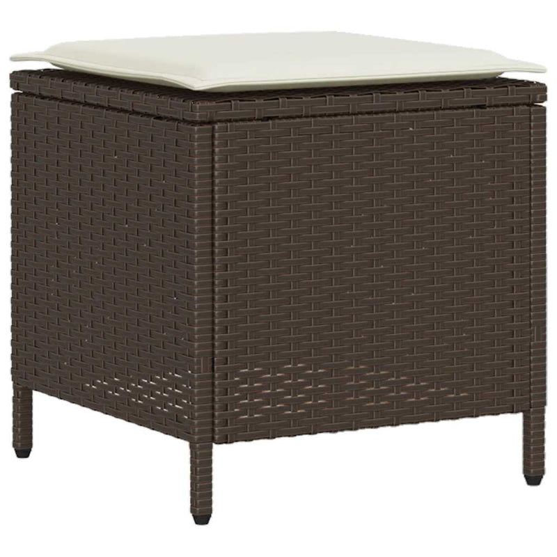 vidaXL 4 részes barna polyrattan kerti ülőgarnitúra párnákkal