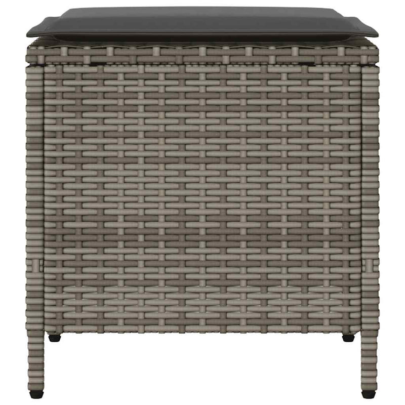 vidaXL 4 részes szürke polyrattan kerti ülőgarnitúra párnákkal