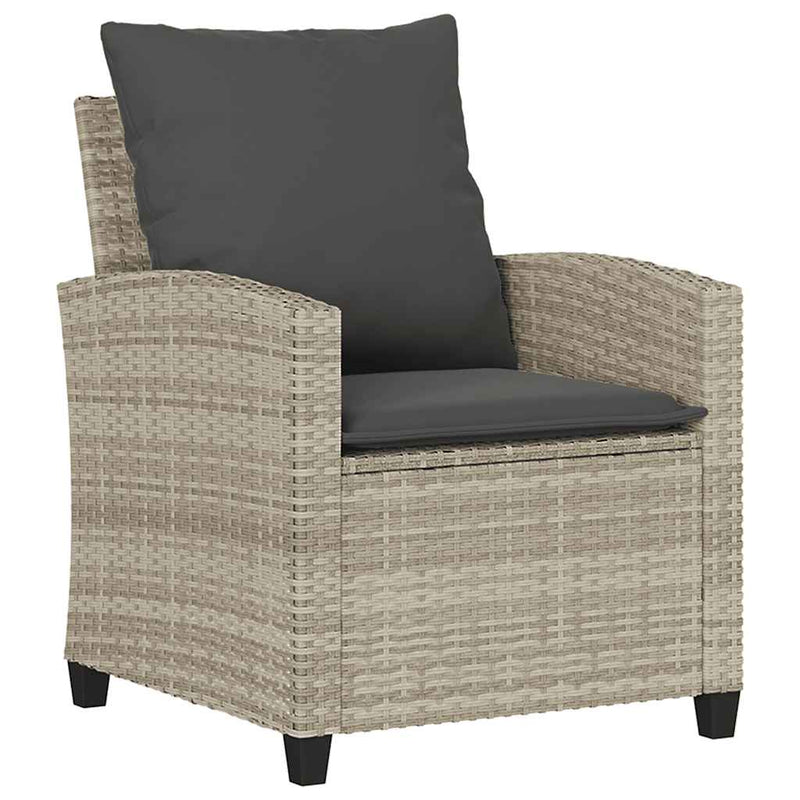 vidaXL 4 részes világosszürke polyrattan kerti ülőgarnitúra párnákkal