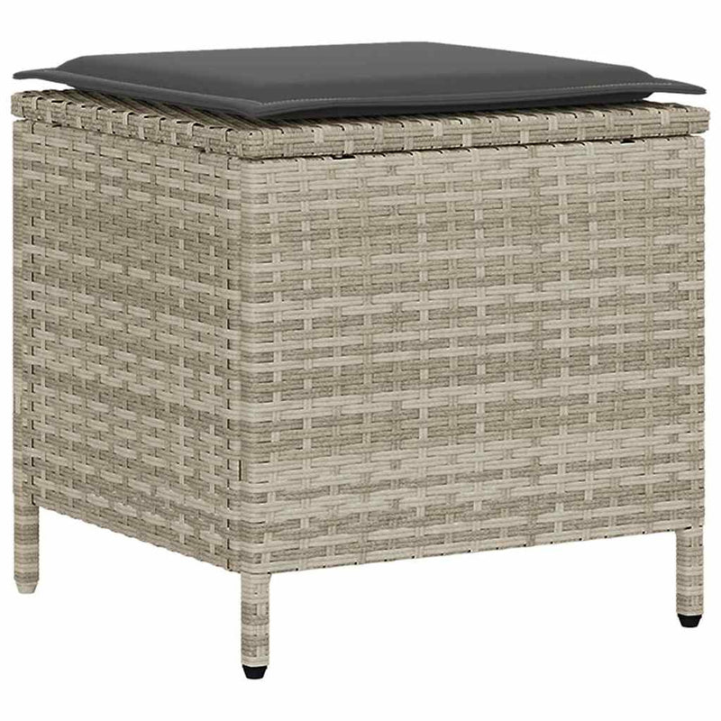 vidaXL 4 részes világosszürke polyrattan kerti ülőgarnitúra párnákkal