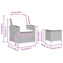 vidaXL 4 részes világosszürke polyrattan kerti ülőgarnitúra párnákkal