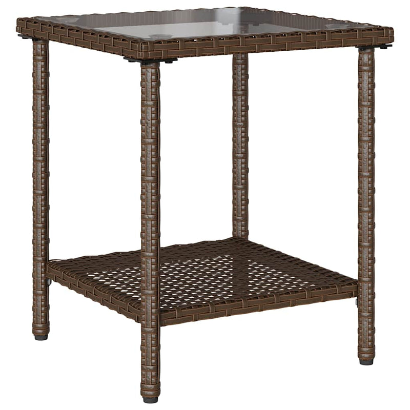 vidaXL L-alakú barna polyrattan kerti kanapé asztallal és párnával