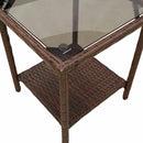 vidaXL L-alakú barna polyrattan kerti kanapé asztallal és párnával