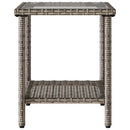 vidaXL L-alakú szürke polyrattan kerti kanapé asztallal és párnával