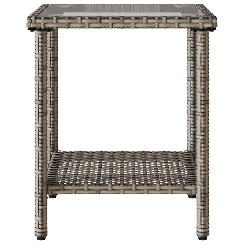 vidaXL L-alakú szürke polyrattan kerti kanapé asztallal és párnával