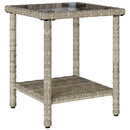 vidaXL L-alakú szürke polyrattan kerti kanapé asztallal és párnákkal