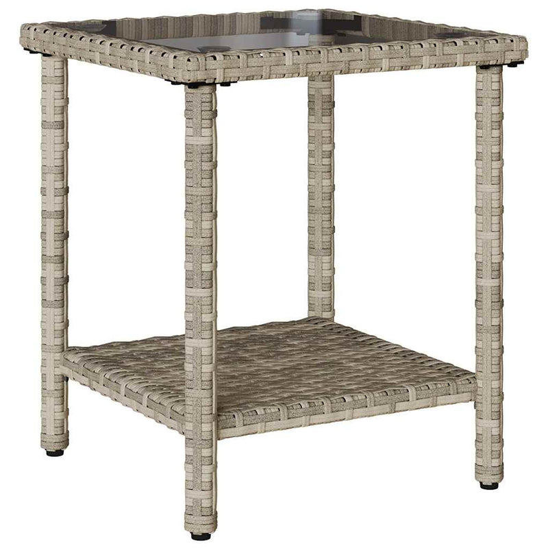 vidaXL L-alakú szürke polyrattan kerti kanapé asztallal és párnákkal