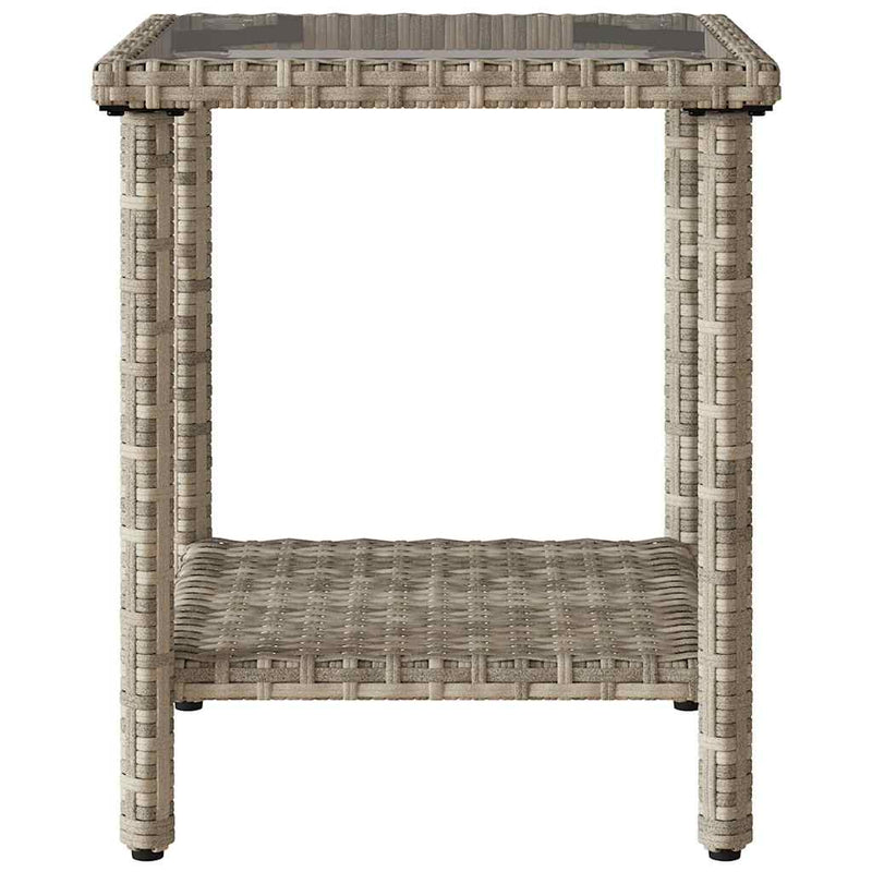 vidaXL L-alakú szürke polyrattan kerti kanapé asztallal és párnákkal