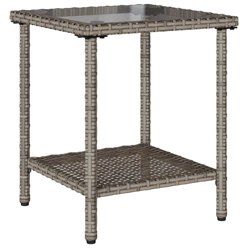 vidaXL L-alakú szürke polyrattan kerti kanapé asztallal és párnával