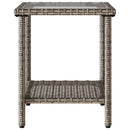 vidaXL L-alakú szürke polyrattan kerti kanapé asztallal és párnával