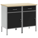 vidaXL Munkaszekrény fiókkal 2 pcs Fekete és Szürke 100 x 55 x 85 cm