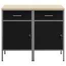 vidaXL Munkaszekrény fiókkal 2 pcs Fekete és Szürke 100 x 55 x 85 cm