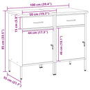 vidaXL Munkaszekrény fiókkal 2 pcs Fekete és Szürke 100 x 55 x 85 cm