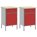 vidaXL Munkaszekrény fiókkal 2 pcs Piros és Szürke 100 x 55 x 85 cm